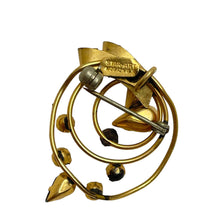 Load image into Gallery viewer, Vintage STAR ART 1/20 12kt gold filled rhinestone flower brooch pendant
