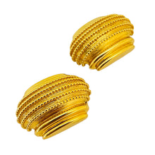 Load image into Gallery viewer, Vintage ST JOHN gold massive designer runway clip on earrings
