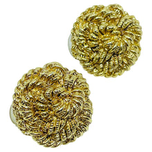 Load image into Gallery viewer, Vintage ST JOHN signed gold plated designer clip on earrings
