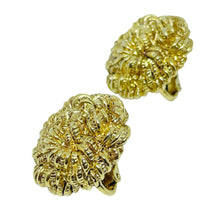 Load image into Gallery viewer, Vintage ST JOHN signed gold plated designer clip on earrings
