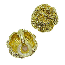 Load image into Gallery viewer, Vintage ST JOHN signed gold plated designer clip on earrings
