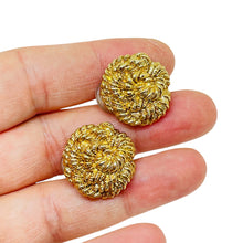 Load image into Gallery viewer, Vintage ST JOHN signed gold plated designer clip on earrings
