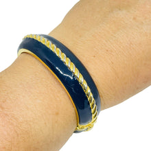 Load image into Gallery viewer, Vintage ST. JOHN signed gold tone enamel massive designer bracelet
