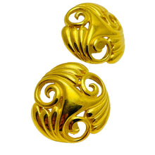 Load image into Gallery viewer, Vintage SUNG signed gold designer earrings
