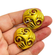 Load image into Gallery viewer, Vintage SUNG signed gold designer earrings
