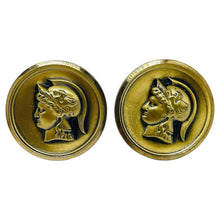 Load image into Gallery viewer, Vintage SWANK signed gold tone Roman soldier designer cufflinks
