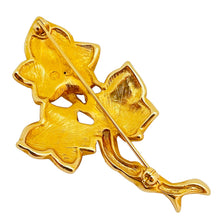 Load image into Gallery viewer, Vintage SWAROVSKI gold crystal flower brooch
