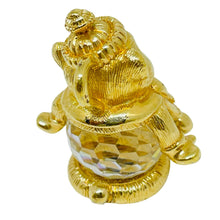 Load image into Gallery viewer, Vintage SWAROVSKI signed gold plated crystal mouse designer pendant necklace

