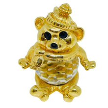 Load image into Gallery viewer, Vintage SWAROVSKI signed gold plated crystal mouse designer pendant necklace
