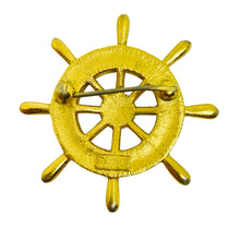 Load image into Gallery viewer, Vintage TRIFARI crown signed gold tone enamel nautical designer brooch
