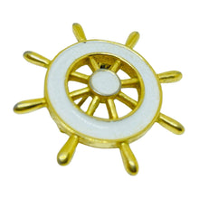 Load image into Gallery viewer, Vintage TRIFARI crown signed gold tone enamel nautical designer brooch
