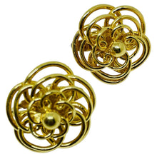 Load image into Gallery viewer, Vintage TRIFARI signed gold tone designer clip on earrings
