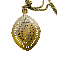 Load image into Gallery viewer, Vintage WESTERN GERMANY gold tone tiger eye designer pendant chain necklace

