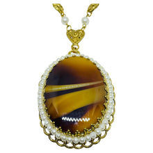 Load image into Gallery viewer, Vintage WESTERN GERMANY signed gold tone brown glass pearls designer necklace
