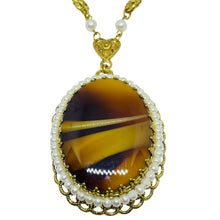 Load image into Gallery viewer, Vintage WESTERN GERMANY signed gold tone brown glass pearls designer necklace
