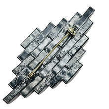 Load image into Gallery viewer, Vintage art deco style black resin rhinestone brooch
