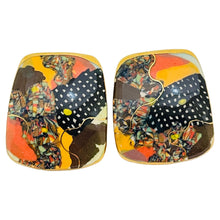 Load image into Gallery viewer, Vintage artisan ceramic handmade designer earrings
