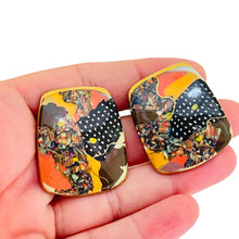Load image into Gallery viewer, Vintage artisan ceramic handmade designer earrings
