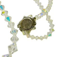 Load image into Gallery viewer, Vintage faceted aurora borealis crystal beaded necklace cluster clasp
