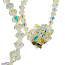 Load image into Gallery viewer, Vintage faceted aurora borealis crystal beaded necklace cluster clasp
