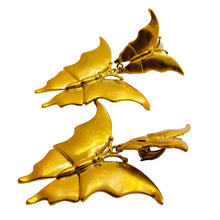 Load image into Gallery viewer, Vintage gold butterfly clip on designer earrings

