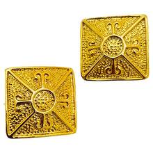 Load image into Gallery viewer, Vintage gold designer runway clip on earrings
