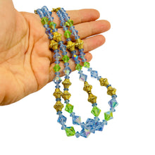Load image into Gallery viewer, Vintage gold double strand crystal beaded necklace
