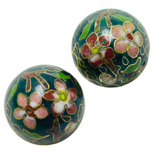Load image into Gallery viewer, Vintage gold enamel cloisonné flower designer clip on earrings
