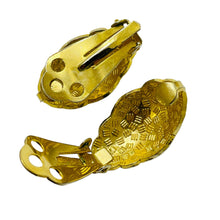 Load image into Gallery viewer, Vintage gold enamel cloisonné flower designer clip on earrings
