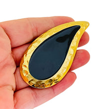 Load image into Gallery viewer, Vintage gold enamel designer runway brooch
