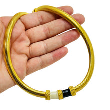 Load image into Gallery viewer, Vintage gold enamel designer runway choker necklace
