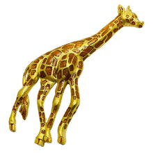 Load image into Gallery viewer, Vintage gold enamel figural animal giraffe designer brooch
