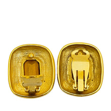 Load image into Gallery viewer, Vintage gold enamel glass massive designer runway clip on earrings
