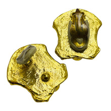 Load image into Gallery viewer, Vintage gold enamel nautical anchor designer runway clip on earrings
