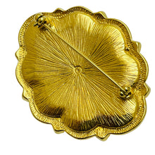 Load image into Gallery viewer, Vintage gold faux ciral pearls designer brooch

