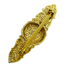 Load image into Gallery viewer, Vintage gold faux stones etruscan designer brooch
