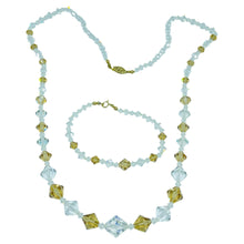 Load image into Gallery viewer, Vintage gold filled faceted aurora borealis crystal beaded necklace bracelet
