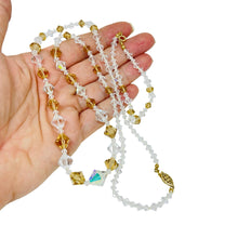 Load image into Gallery viewer, Vintage gold filled faceted aurora borealis crystal beaded necklace bracelet

