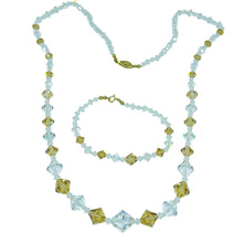 Load image into Gallery viewer, Vintage gold filled faceted aurora borealis crystal beaded necklace bracelet
