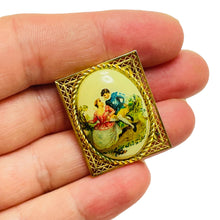 Load image into Gallery viewer, Vintage gold filled portrait brooch pendant
