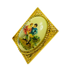 Load image into Gallery viewer, Vintage gold filled portrait brooch pendant
