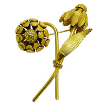 Load image into Gallery viewer, Vintage gold flower designer brooch
