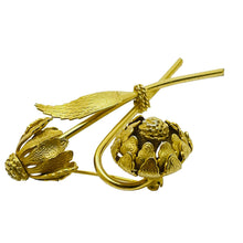 Load image into Gallery viewer, Vintage gold flower designer brooch
