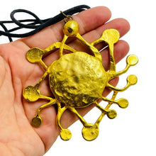 Load image into Gallery viewer, Vintage gold huge modernist abstract pendant designer runway necklace

