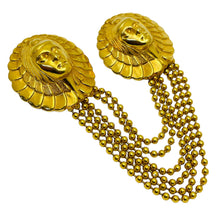 Load image into Gallery viewer, Vintage gold indian head double designer brooch
