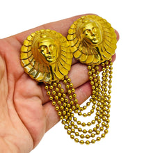 Load image into Gallery viewer, Vintage gold indian head double designer brooch
