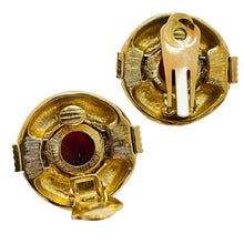 Load image into Gallery viewer, Vintage gold jewel clip on designer runway earrings
