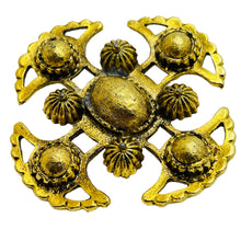 Load image into Gallery viewer, Vintage gold maltese cross large designer brooch
