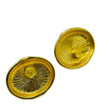 Load image into Gallery viewer, Vintage gold marbled red glass designer pierced earrings
