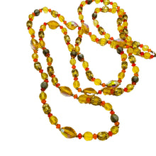 Load image into Gallery viewer, Vintage gold orange citrine crystal beaded necklace

